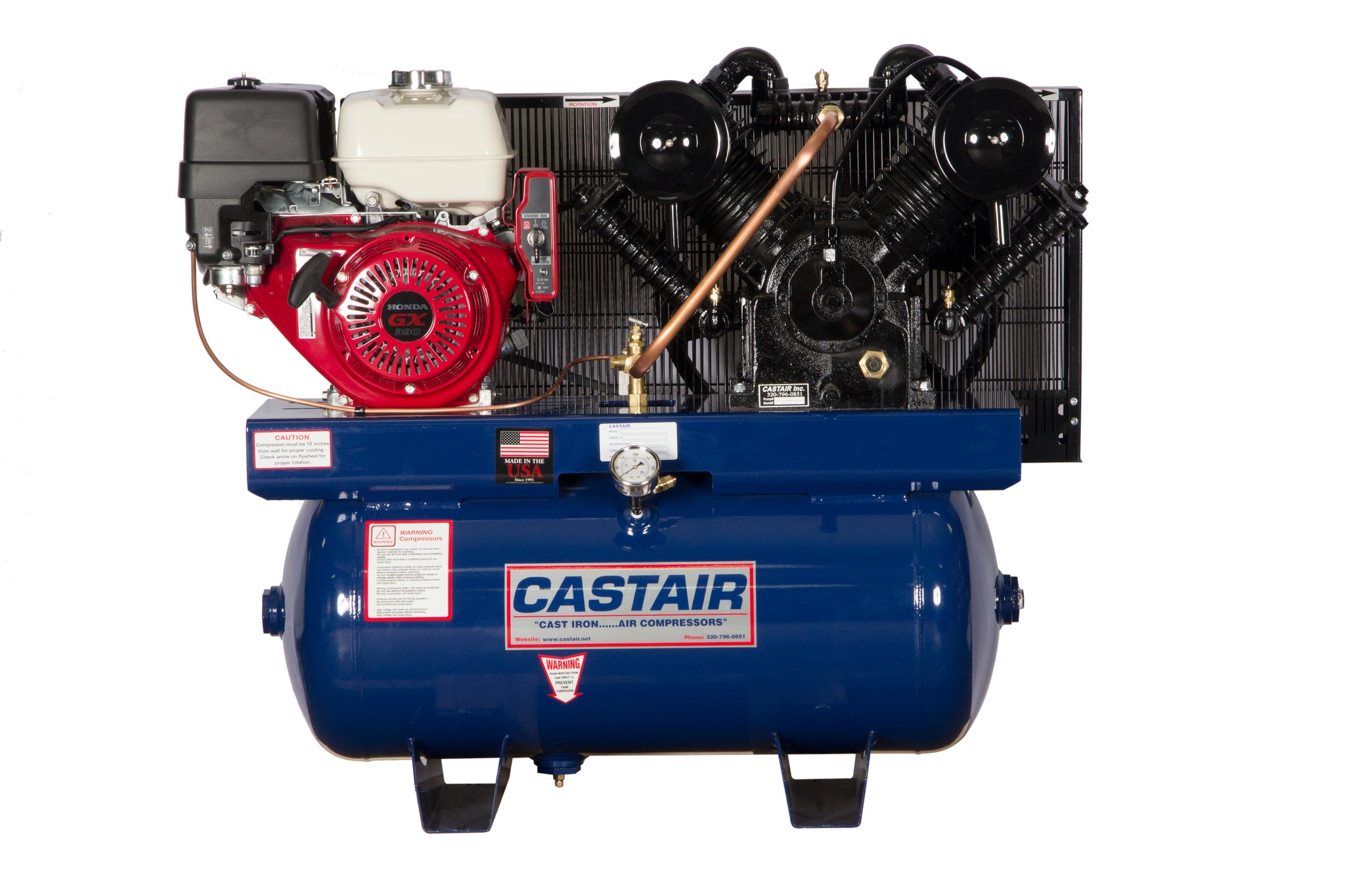 Heavy Duty Shop HONDA GAS POWERED AIR COMPRESSOR Model No. I13GH3H Air Compressor Factory Direct
